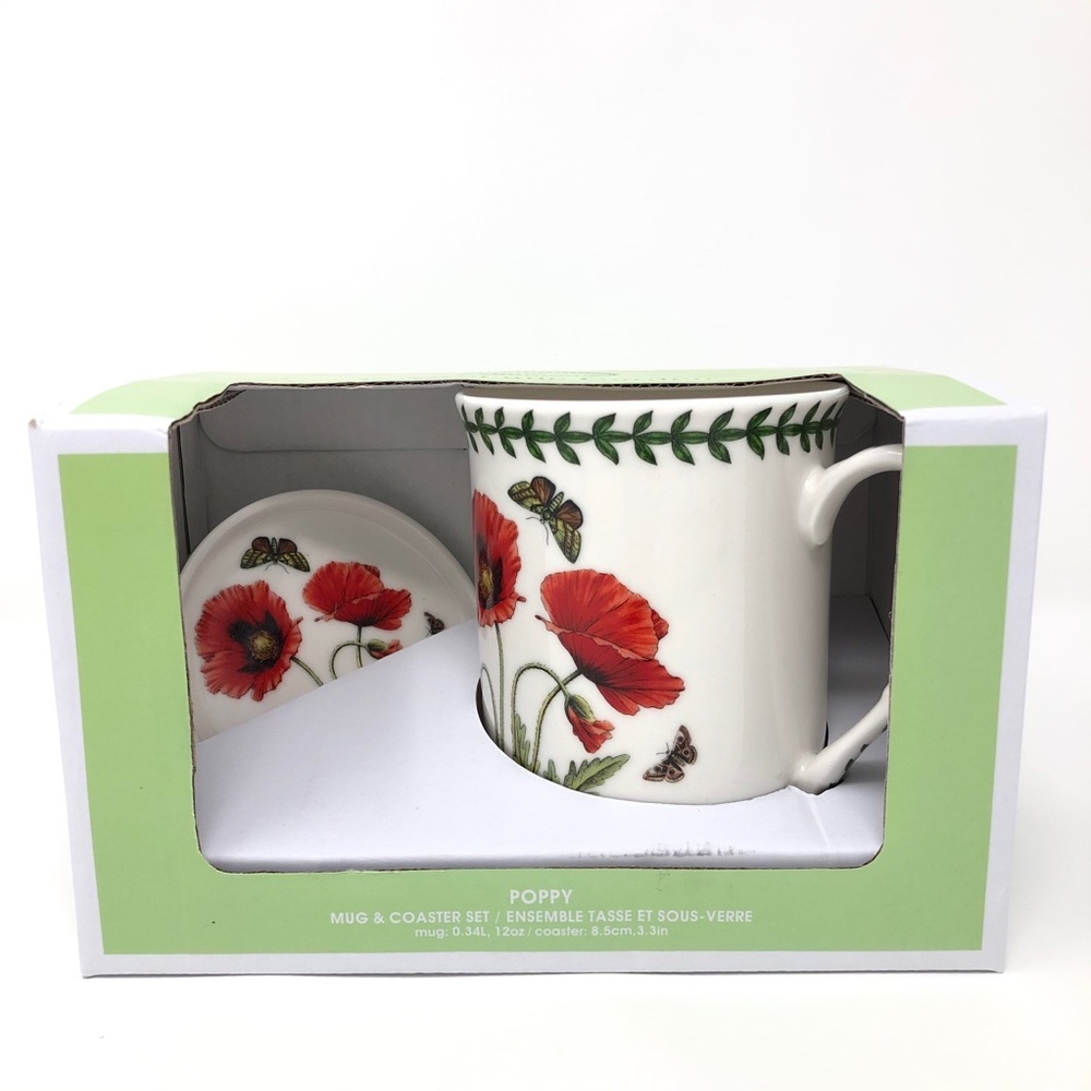 PORTMEIRION Botanic Garden Poppy Mug & Coaster Set